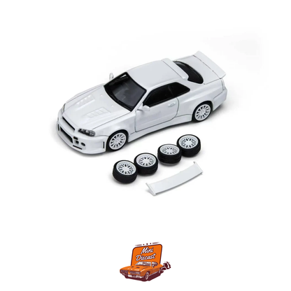 Time Micro × PSC Design Nissan R34 "Smilodon" White (Engineer Edition) (TM648402)