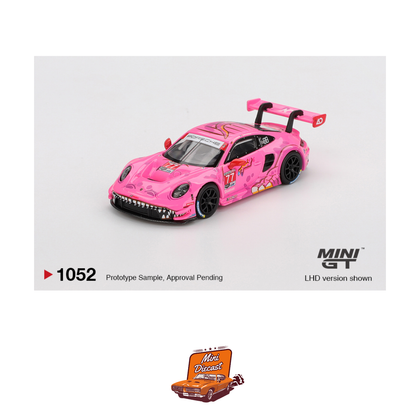 Mini GT #1052 Porsche 911 GT3 R “Roxy” #77 AO Racing 2024 IMSA Road America (Imported)