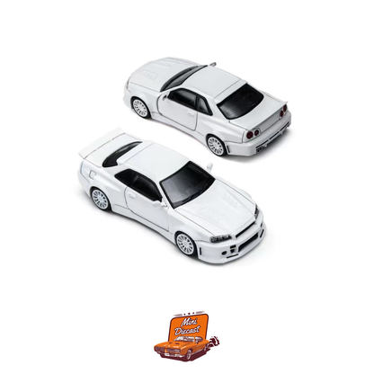 Time Micro × PSC Design Nissan R34 "Smilodon" White (Engineer Edition) (TM648402)