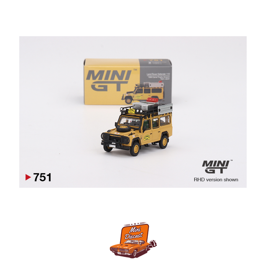 Mini GT #751 Land Rover Defender 110 1989 Camel Trophy Amazon Team Japan (Imported)