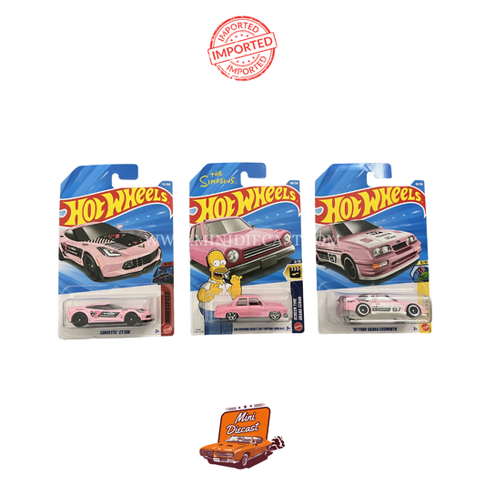 Hot Wheels Mainline (Set of 3) – Corvette C7 Z06 / The Simpsons Family Car / '87 Ford Sierra Cosworth (Imported)