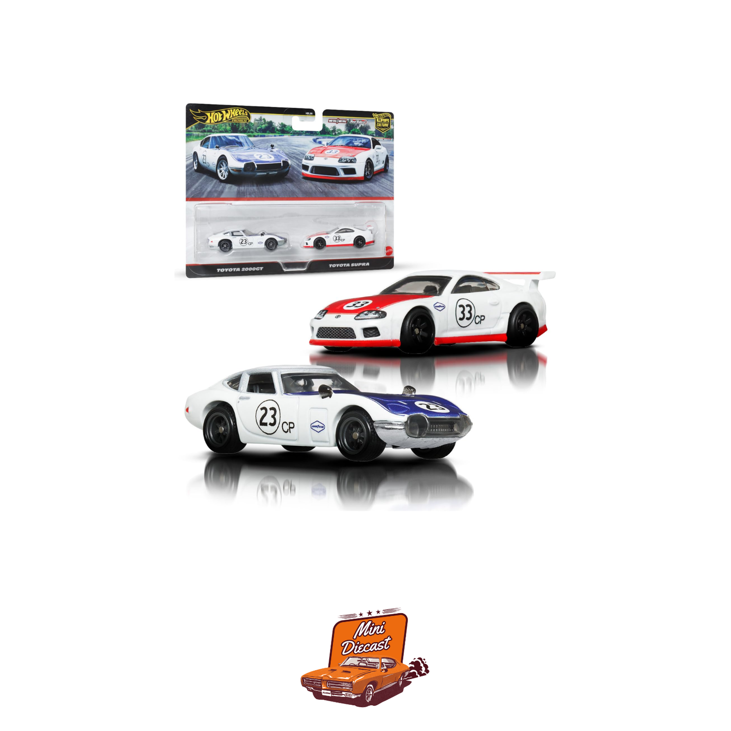 Hot Wheels Premium Car Culture 2-Pack – Toyota 2000GT & Toyota Supra