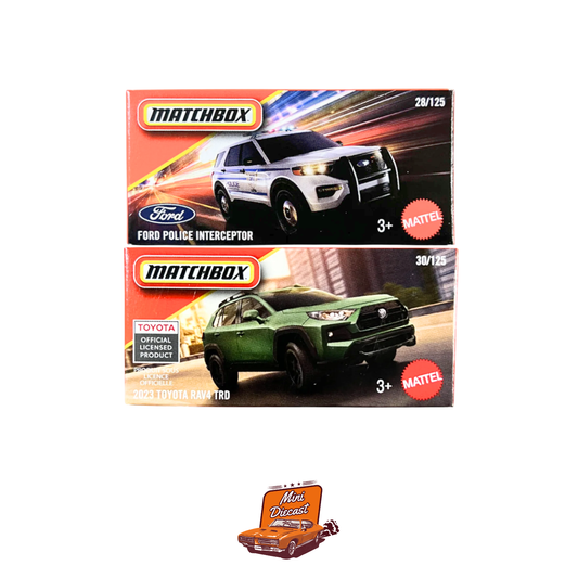 Matchbox (Set of 2) – Ford Police Interceptor / 2023 Toyota RAV4 TRD