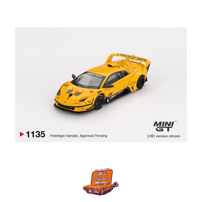 Mini GT #1135 Lamborghini LB-Silhouette WORKS Murciélago GT Evo Yellow (Imported)