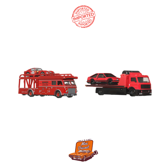 Hot Wheels Premium Team Transport Ferrari 250 GTO & Fiat 642 RN2 Bartoletti 2 Pack & Toyota AE86 Sprinter Trueno & Fleet Street 2 Pack (Imported)