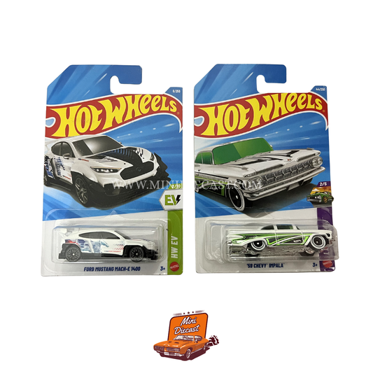 Hot Wheels Mainline (Set of 2) – Ford Mustang Mach-E 1400 / ’59 Chevy Impala