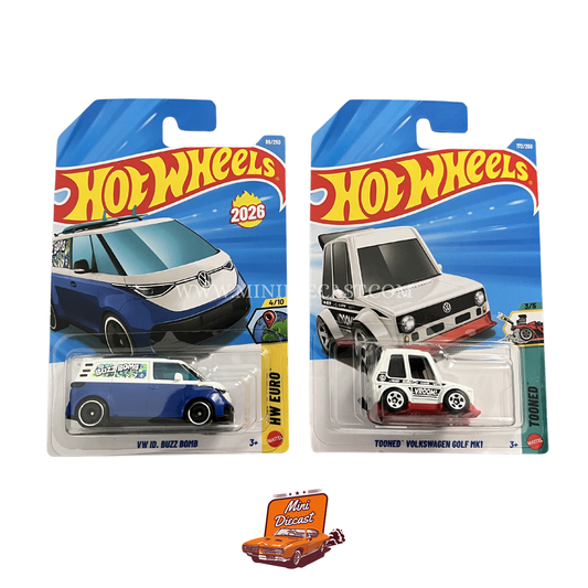 Hot Wheels Mainline (Set of 2) – VW ID. Buzz Bomb / Tooned Volkswagen Golf MK1