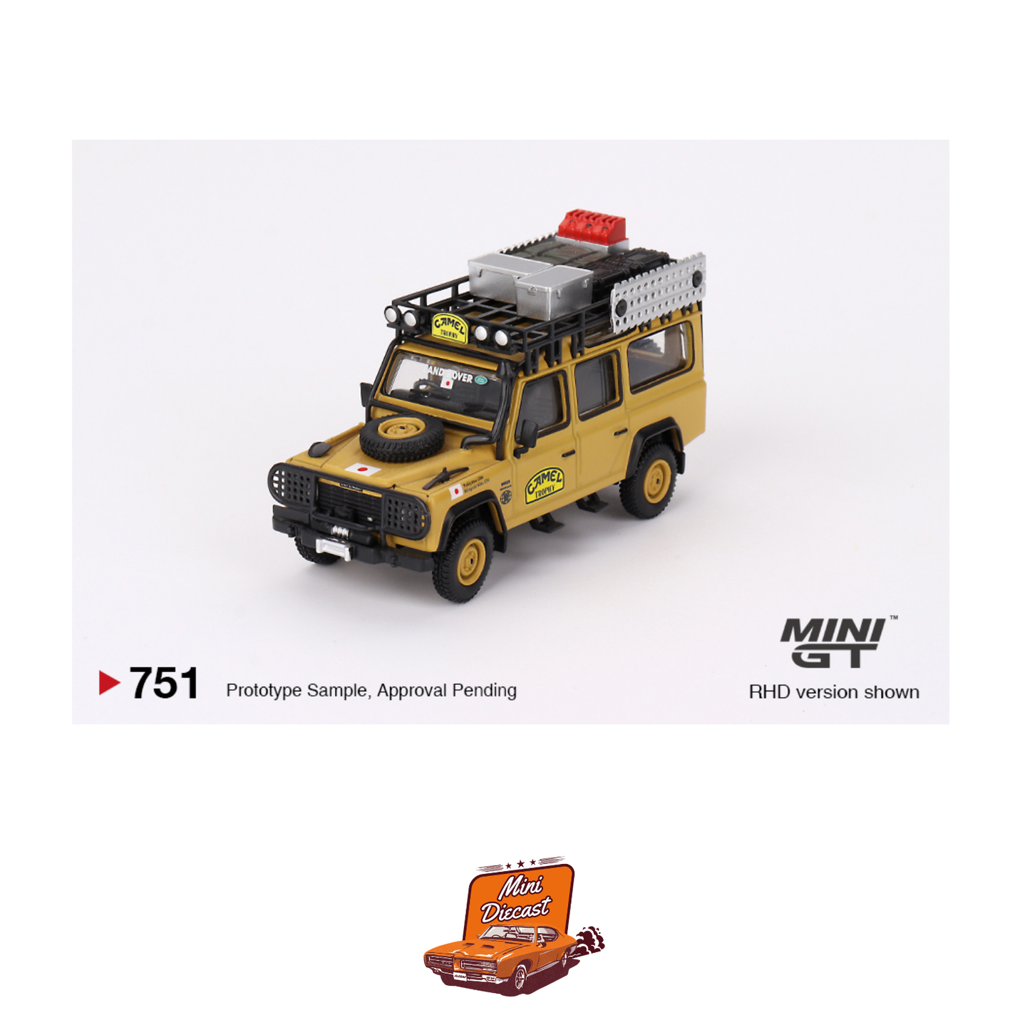 Mini GT #751 Land Rover Defender 110 1989 Camel Trophy Amazon Team Japan (Imported)