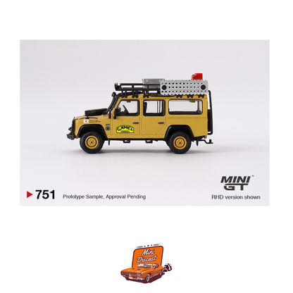Mini GT #751 Land Rover Defender 110 1989 Camel Trophy Amazon Team Japan (Imported)
