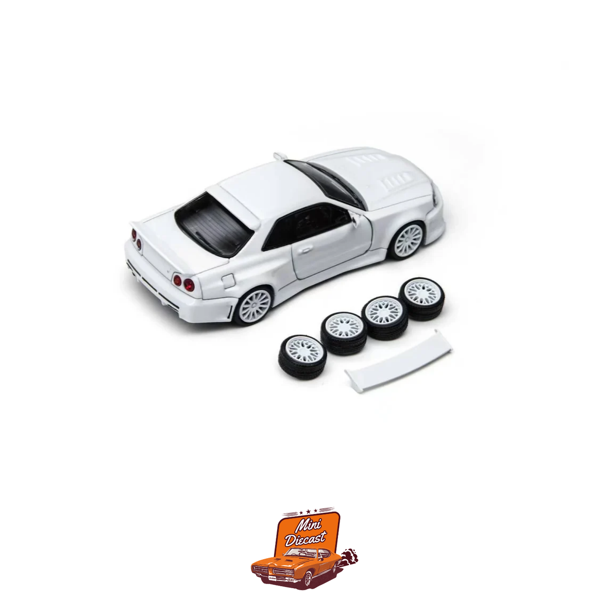 Time Micro × PSC Design Nissan R34 "Smilodon" White (Engineer Edition) (TM648402)