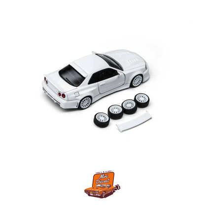 Time Micro × PSC Design Nissan R34 "Smilodon" White (Engineer Edition) (TM648402)