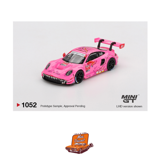 Mini GT #1052 Porsche 911 GT3 R “Roxy” #77 AO Racing 2024 IMSA Road America (Blister Pack)