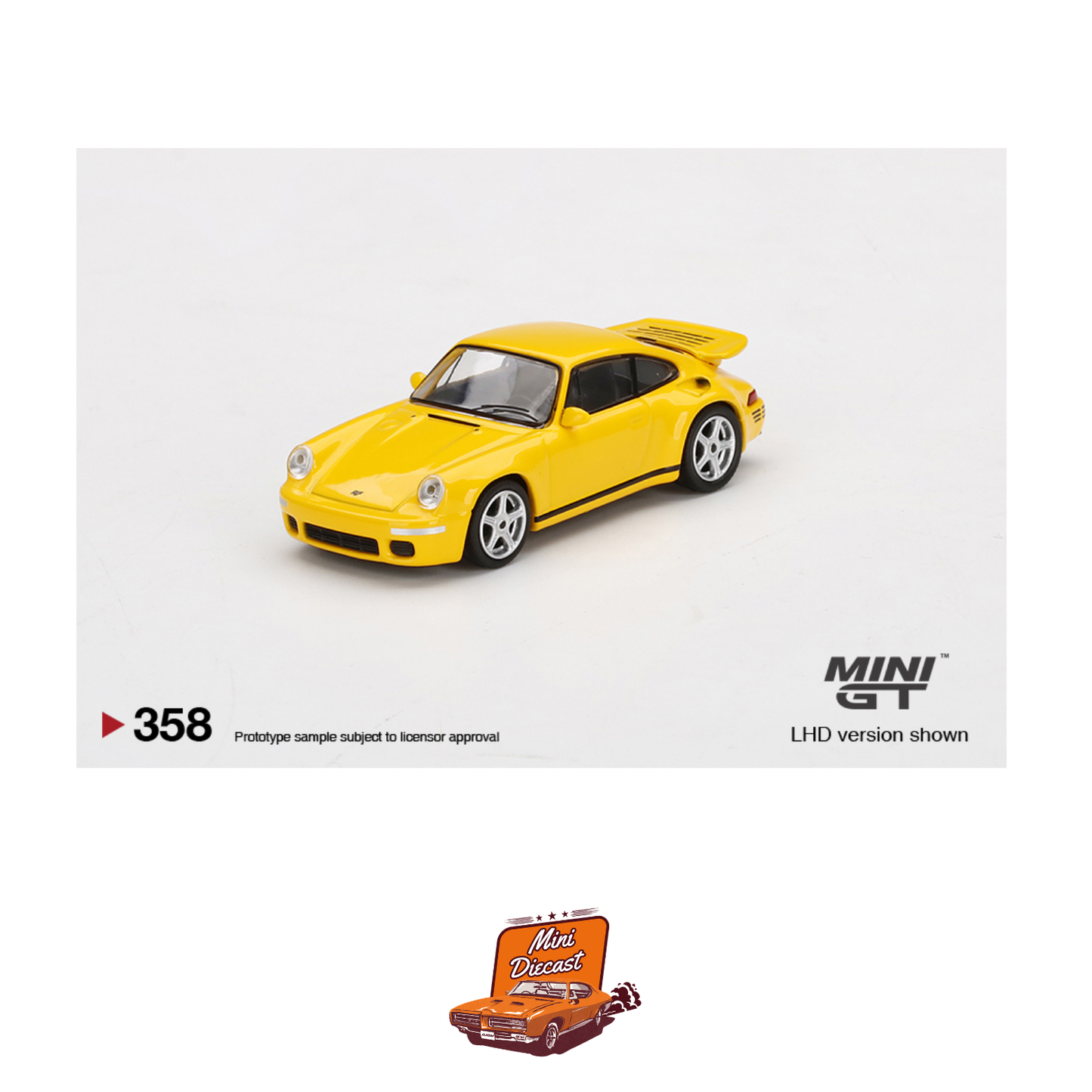 Mini GT #358 RUF CTR Anniversary Blossom Yellow (Imported)