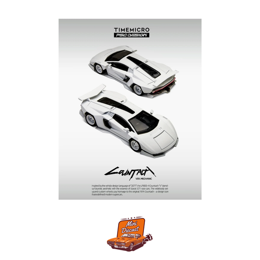 Time Micro Lamborghini Countach LPI800-4 Grey White LHD (TM647702)