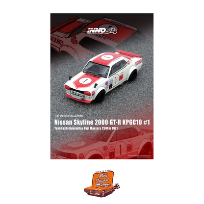 INNO64 Nissan Skyline 2000 GT-R (KPGC10) #1 Takahashi Kunimitsu Fuji Masters 250km 1971 IN64-KPGC10-FM1971