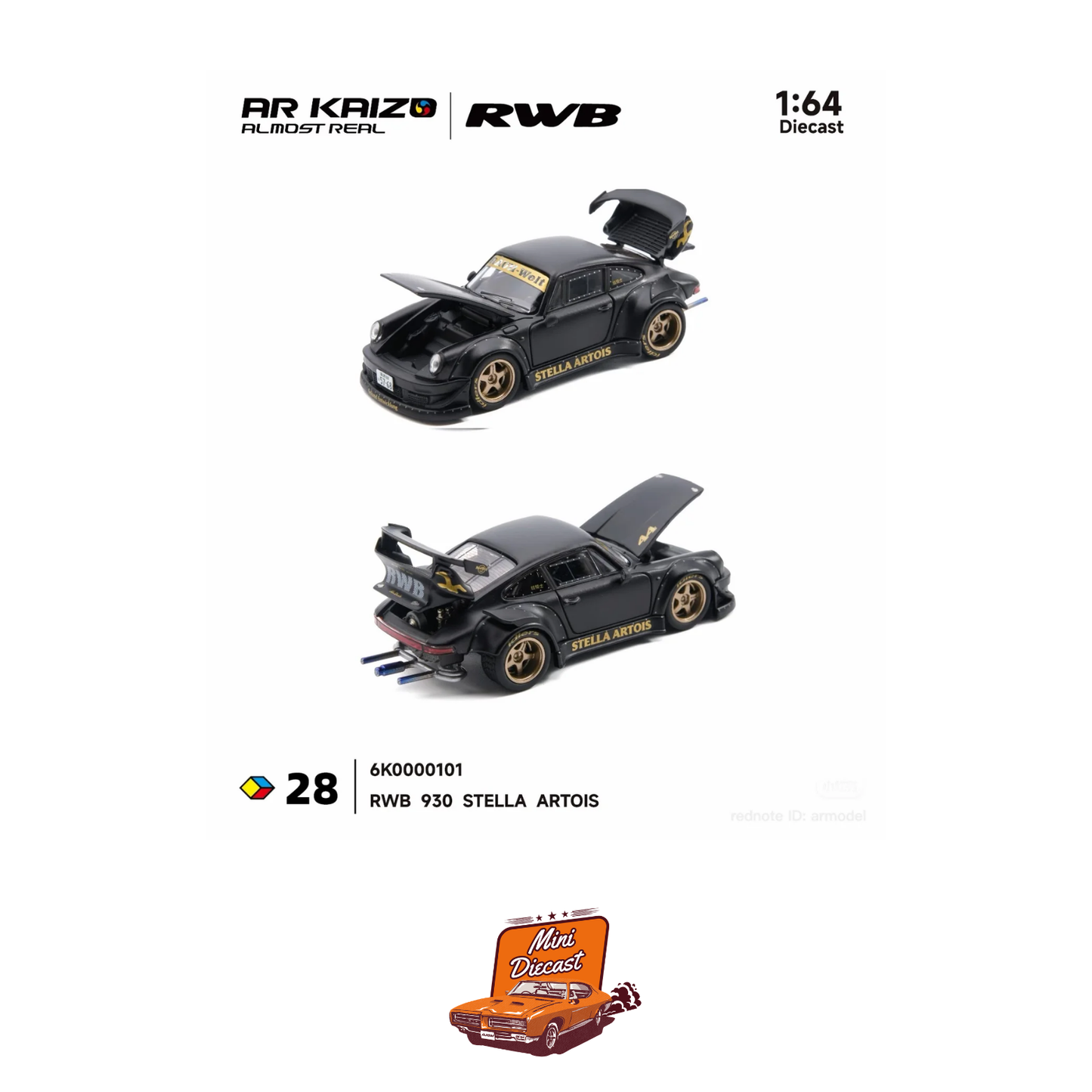 Almost Real AR Box Porsche RWB Stella 930 Stella Artois 1:64
