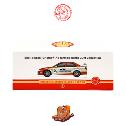Shell x Gran Turismo 7 PlayStation x Tarmac Works JDM Collection Mitsubishi Lancer Evolution V GSR '98 (Unsealed)