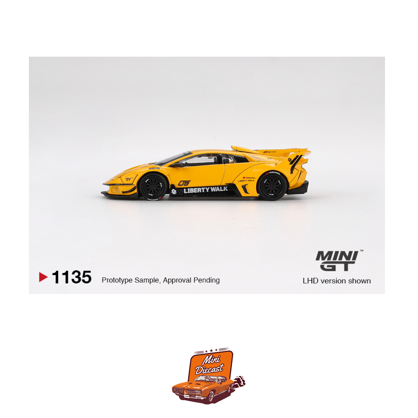 Mini GT #1135 Lamborghini LB-Silhouette WORKS Murciélago GT Evo Yellow (Imported)