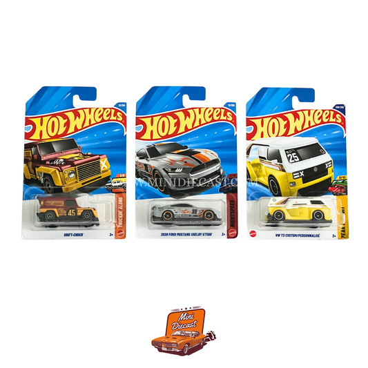 Hot Wheels Mainline (Set of 3) – Drift Ender / 2020 Ford Mustang Shelby GT500 / VW T3 Custom