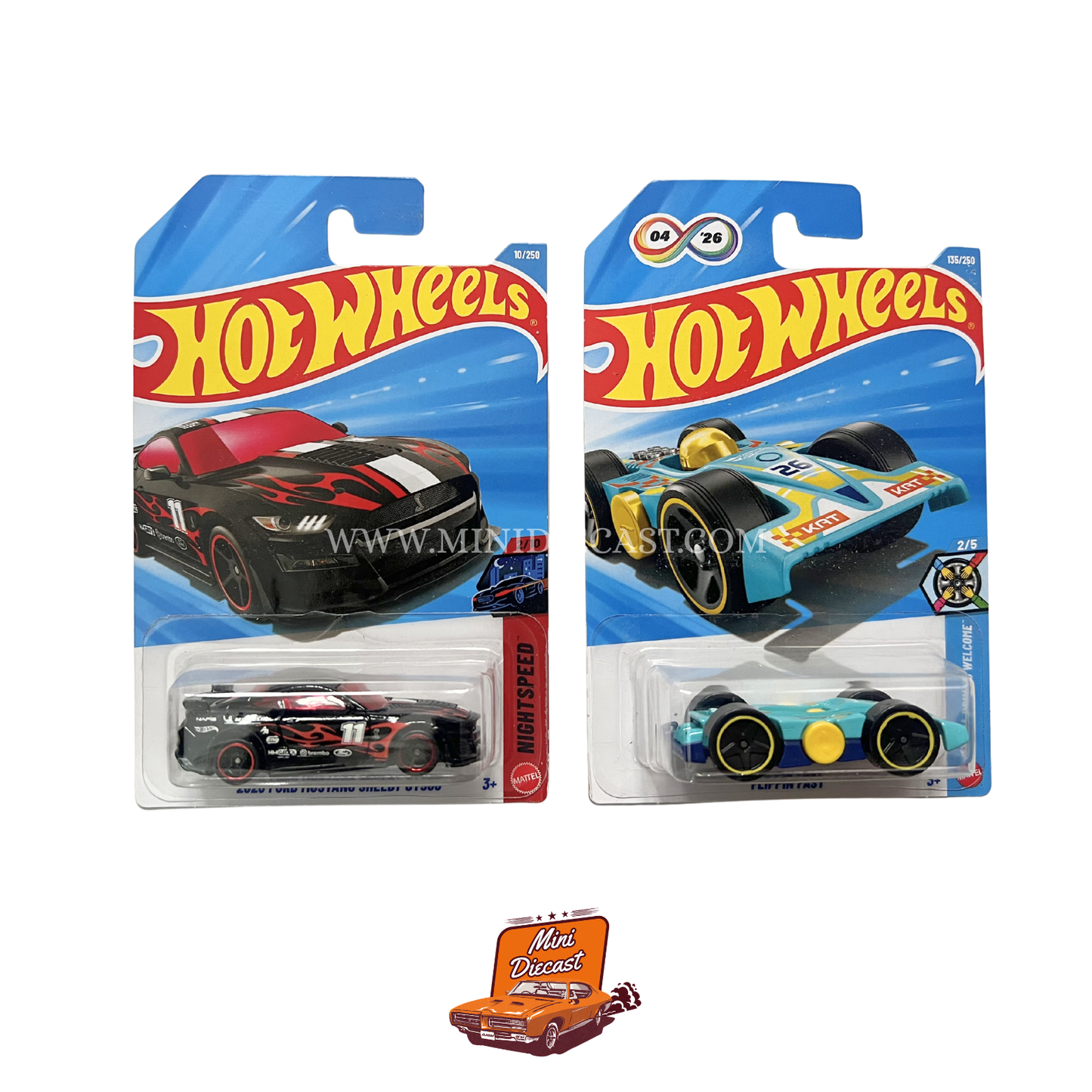 Hot Wheels Mainline (Set of 2) – 2020 Ford Mustang Shelby GT500 / Flippin Fast