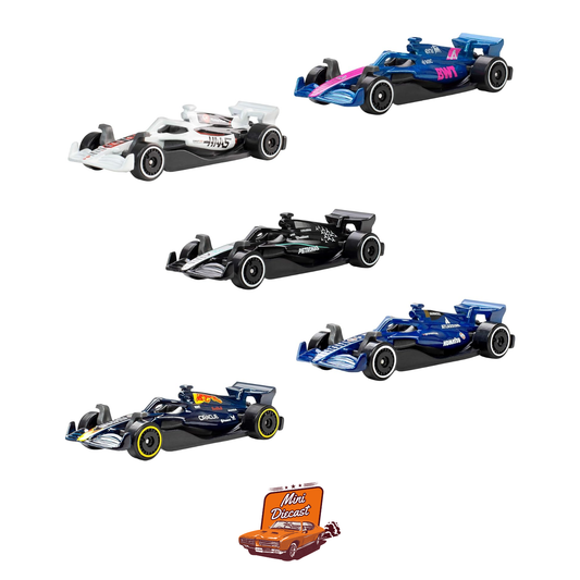 Hot Wheels Formula 1 (F1) 2025 – 5 Pack - Creased Box / Blister Dent Hairline Scratch