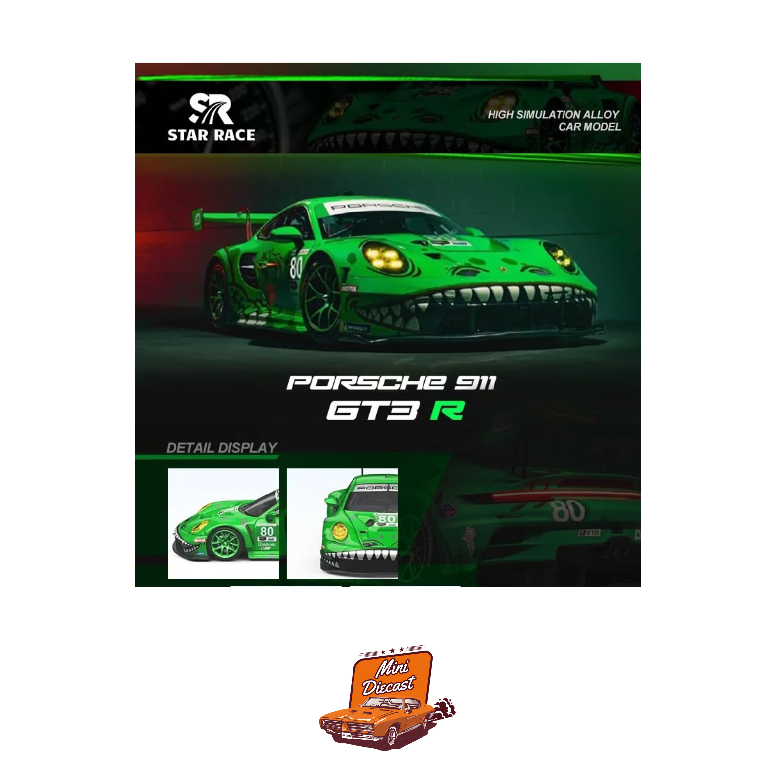 Star Race Porsche 911 GT3 R Rexy #80 AO Racing (Imported) – Mini Diecast
