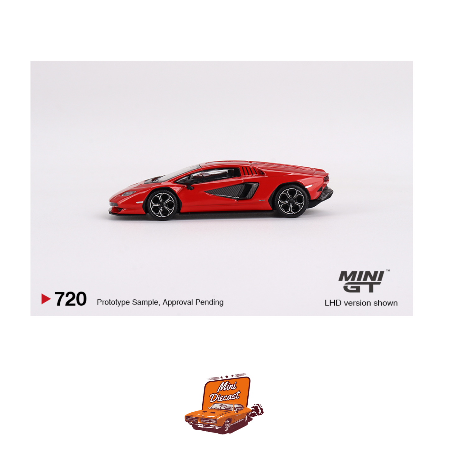 Mini GT #720 Lamborghini Countach LPI 800-4 Rosso Mars (Imported)