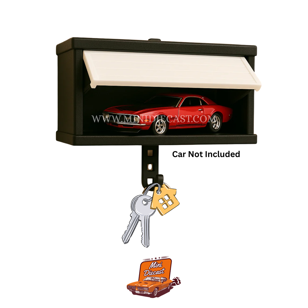 1:64 Mini Garage Key Holder 3D Printed - Black