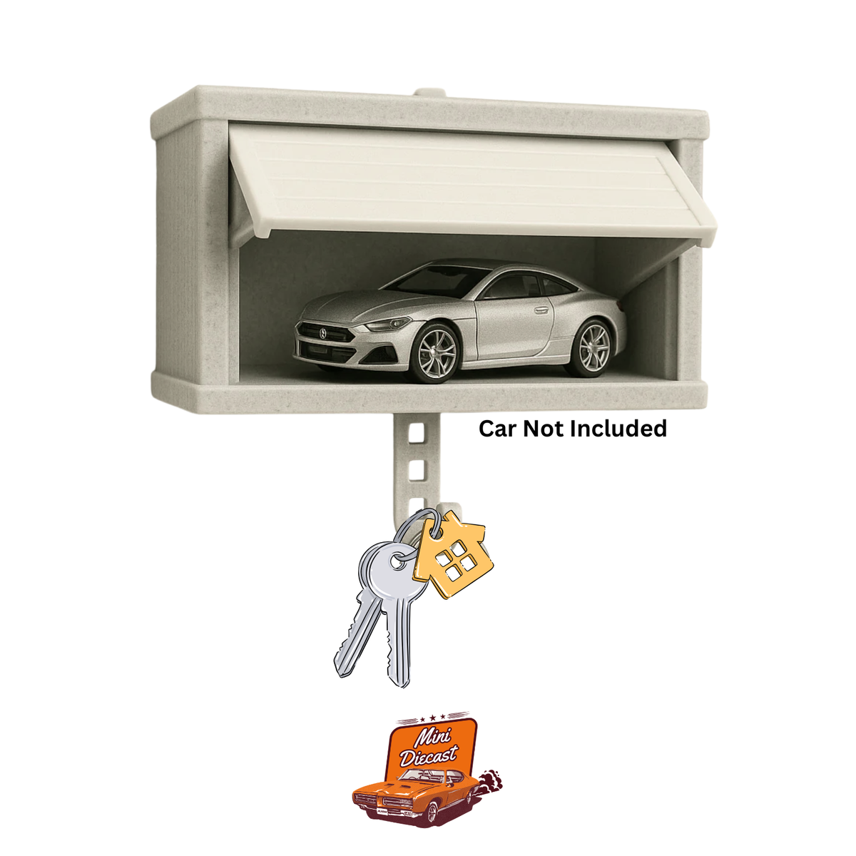 1:64 Mini Garage Key Holder 3D Printed - Grey