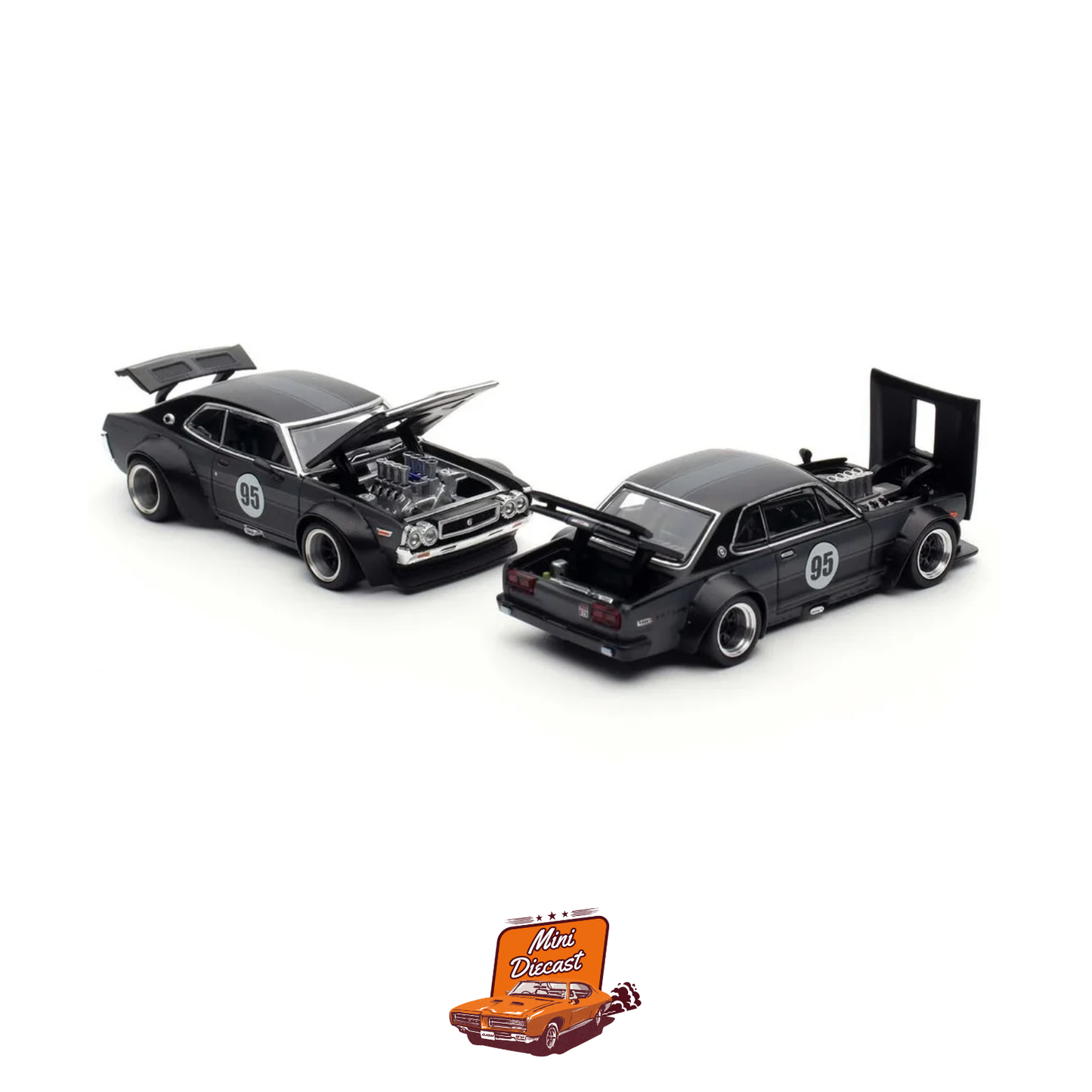 Pop Race Skyline GT-R V8 Drift Hakosuka & Datsun Laurel C130 Set (2025 HK Toy Car Salon Exclusive) (2 Cars)