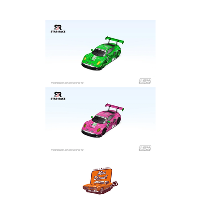 Star Race Porsche 911 GT3 R Rexy #80 & Roxy #80 AO Racing Combo (Imported) (2 Separate Acrylic Box)