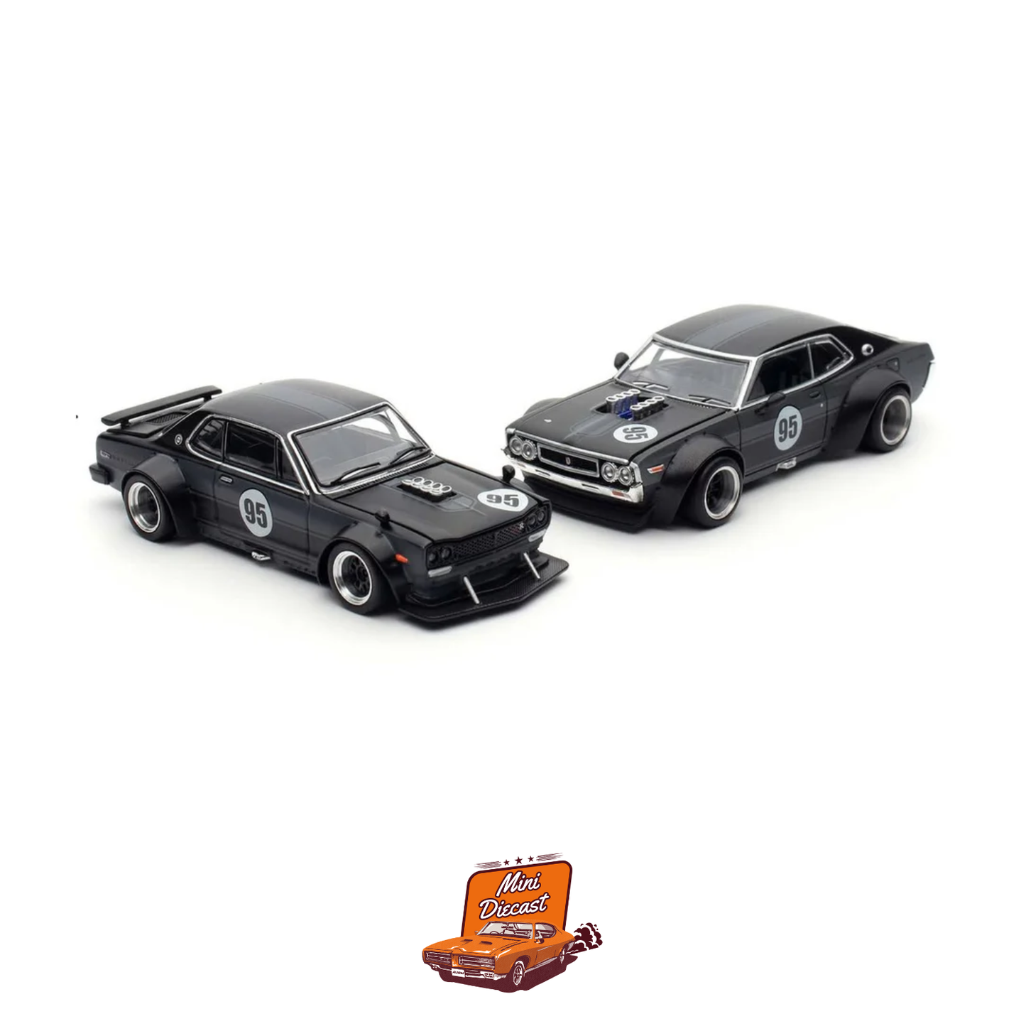 Pop Race Skyline GT-R V8 Drift Hakosuka & Datsun Laurel C130 Set (2025 HK Toy Car Salon Exclusive) (2 Cars)