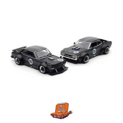 Pop Race Skyline GT-R V8 Drift Hakosuka & Datsun Laurel C130 Set (2025 HK Toy Car Salon Exclusive) (2 Cars)