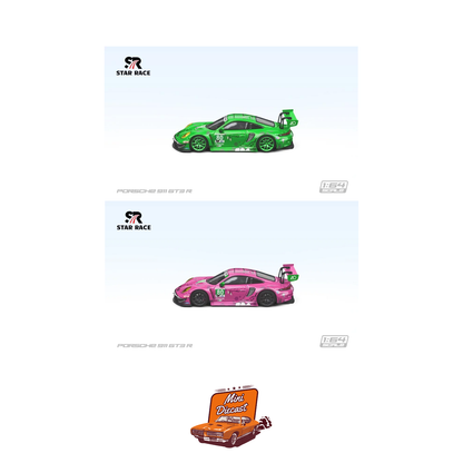 Star Race Porsche 911 GT3 R Rexy #80 & Roxy #80 AO Racing Combo (Imported) (2 Separate Acrylic Box)