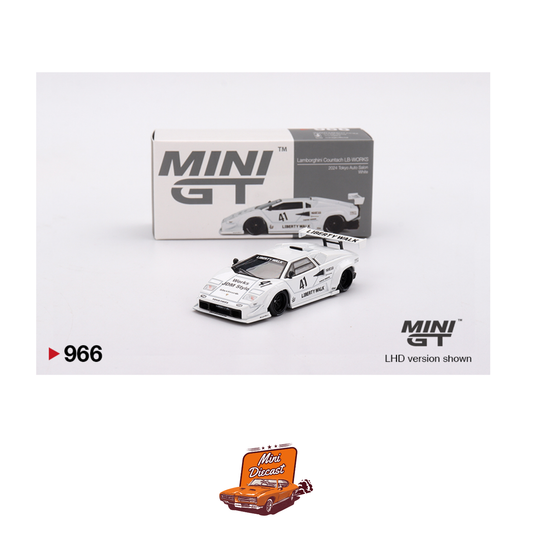 Mini GT #966 Lamborghini Countach LB-WORKS White 2024 Tokyo Auto Salon (Imported)