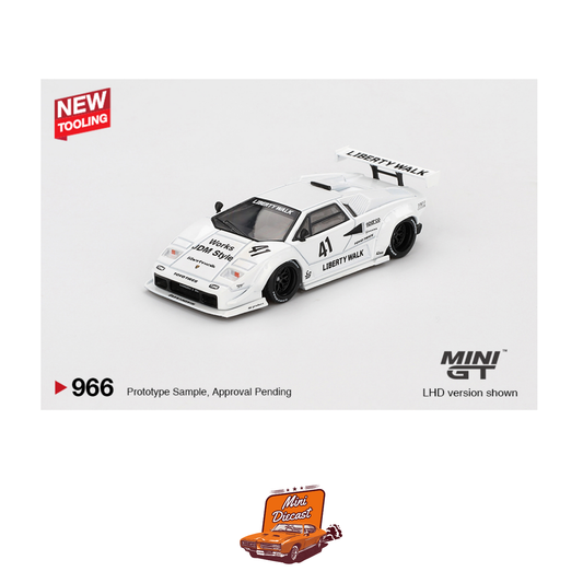 Mini GT #966 Lamborghini Countach LB-WORKS White 2024 Tokyo Auto Salon (Imported)