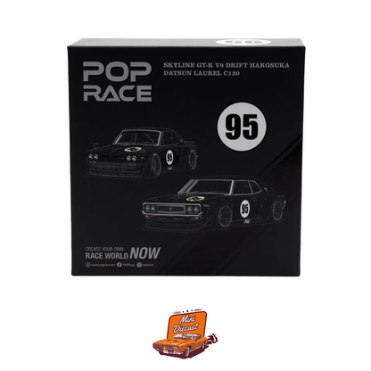 Pop Race Skyline GT-R V8 Drift Hakosuka & Datsun Laurel C130 Set (2025 HK Toy Car Salon Exclusive) (2 Cars)