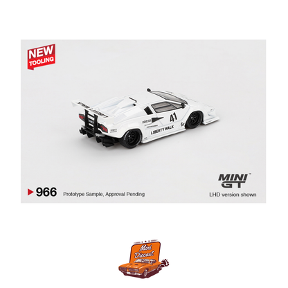 Mini GT #966 Lamborghini Countach LB-WORKS White 2024 Tokyo Auto Salon (Imported)