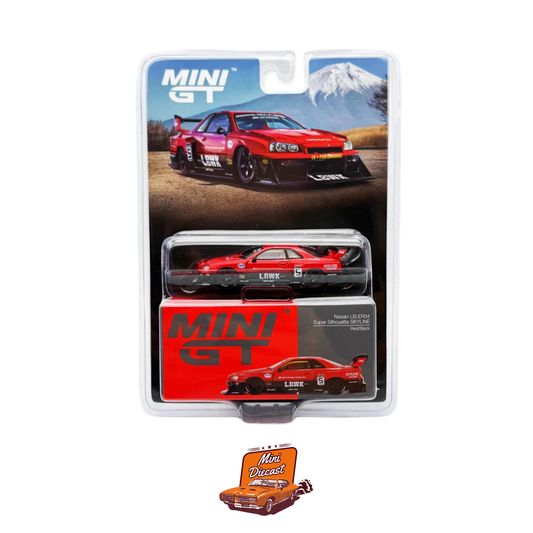 Mini GT #843 Nissan LB-ER34 Super Silhouette Skyline Red/Black (Blister Pack) (Imported)