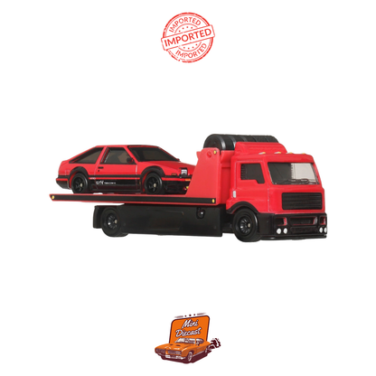 Hot Wheels Premium Team Transport Ferrari 250 GTO & Fiat 642 RN2 Bartoletti 2 Pack & Toyota AE86 Sprinter Trueno & Fleet Street 2 Pack (Imported)