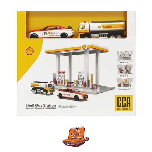 CCA 1:72 Volvo & 1:42 Nissan Diecast Model Shell Gas Station (67277E) (Creased Box)