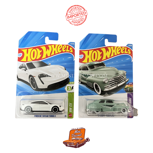 Hot Wheels Mainline (Set of 2) – Porsche Taycan Turbo S / ’47 Chevy Fleetline (Imported)