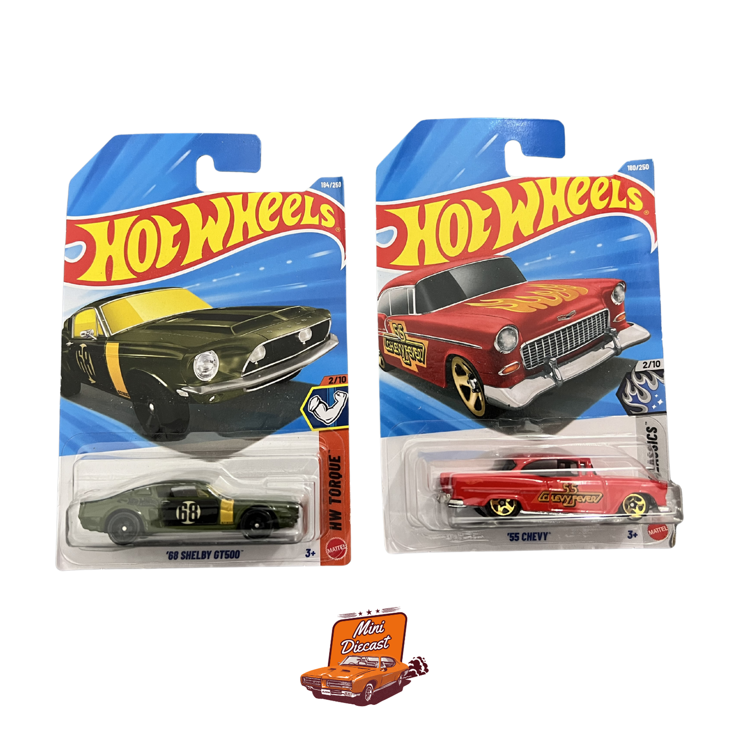 Hot Wheels Mainline (Set of 2) – '68 Shelby GT500 / '55 Chevy