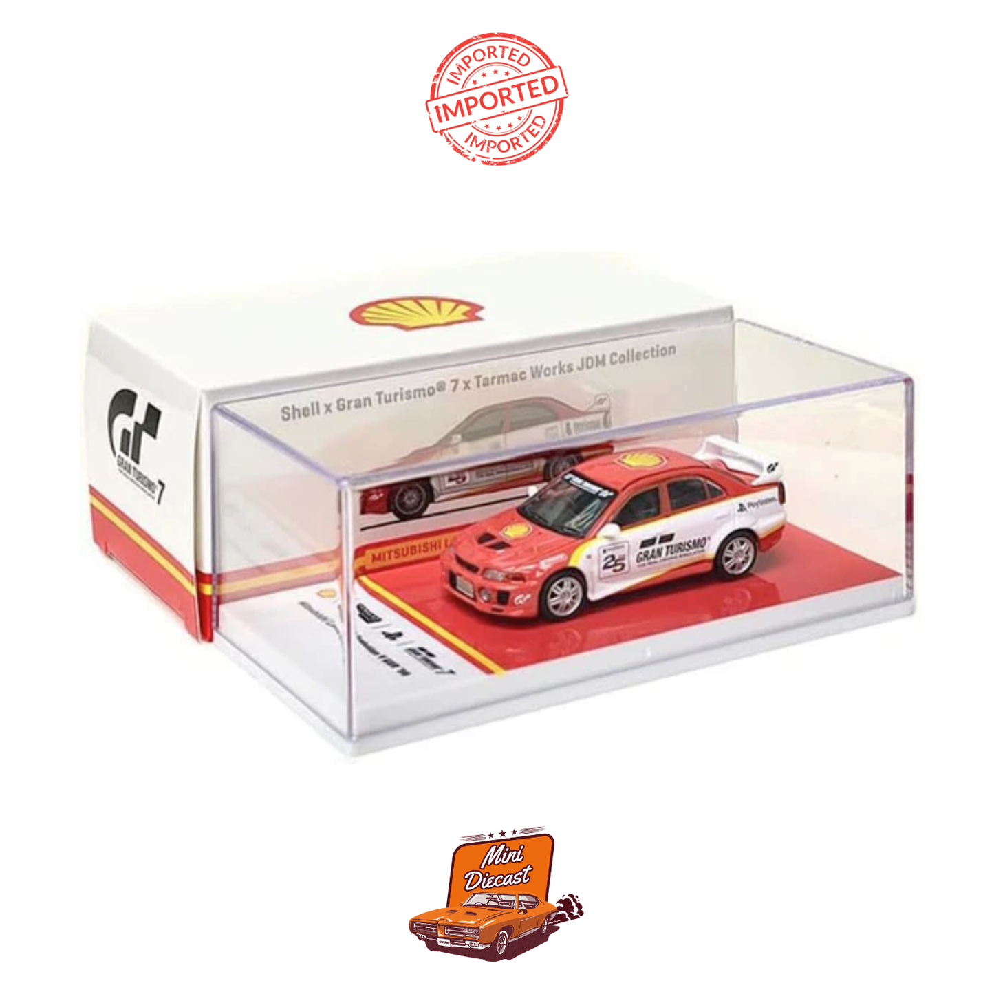 Shell x Gran Turismo 7 PlayStation x Tarmac Works JDM Collection Mitsubishi Lancer Evolution V GSR '98 (Unsealed)