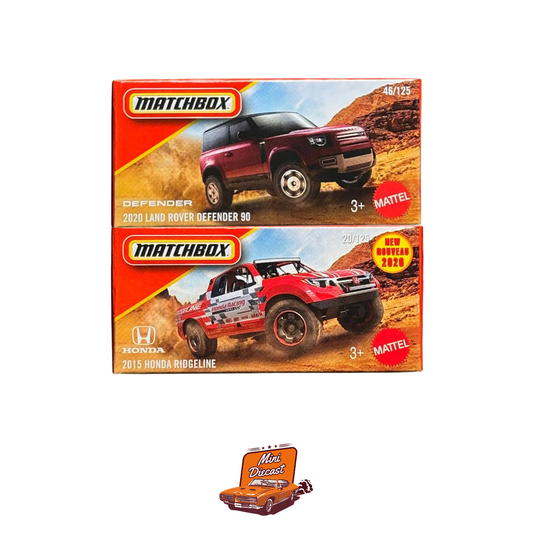 Matchbox (Set of 2) – 2020 Land Rover Defender 90 / 2015 Honda Ridgeline