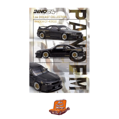 INNO64 Nissan GT-R (BCNR33) PANDEM Rocket Bunny Black IN64-R33P-BLA