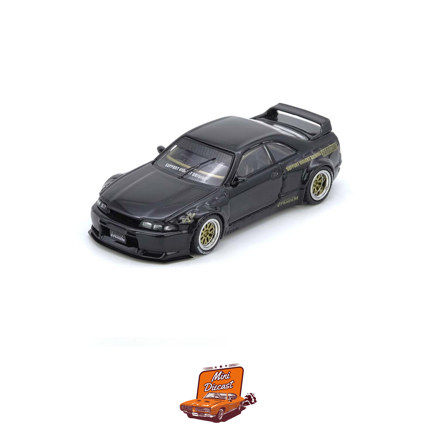 INNO64 Nissan GT-R (BCNR33) PANDEM Rocket Bunny Black IN64-R33P-BLA