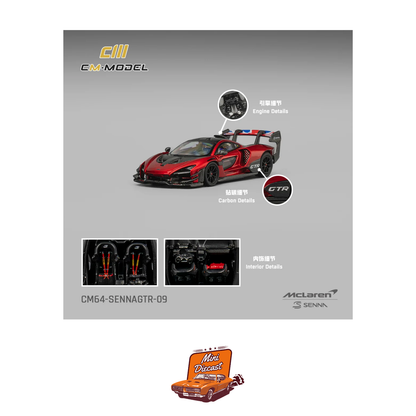 CM Model McLaren Senna GTR Metallic Red (CM64-SennaGTR-09)