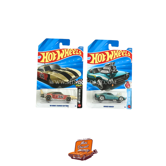 Hot Wheels Mainline (Set of 2) – ’69 Dodge Charger Daytona / Rodger Dodger