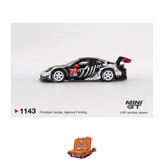 Mini GT #1143 Porsche 911 GT3 R #77 AO Racing (2025 IMSA Petit Le Mans) – Coming Soon (ETA: Feb End 2026)